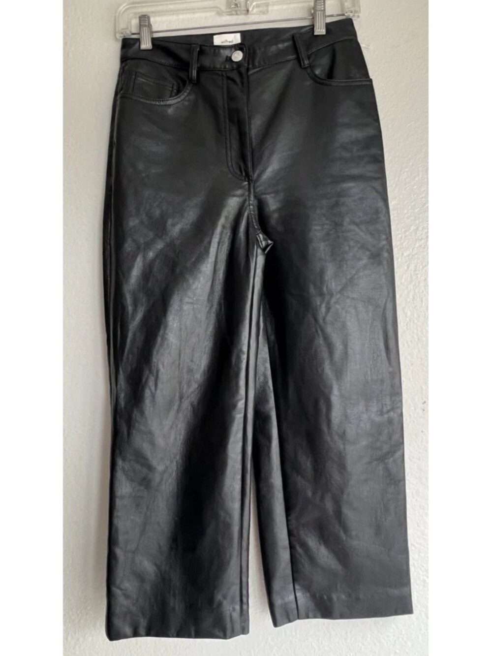 Wilfred The Melina Pant Size 4 Black Faux Leather Vegan Aritzia